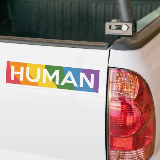 Gay Pride Rainbow-tekst | Menselijk | Bumpersticker (Op Truck)