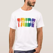 Gay Pride Rainbow-tekst T-shirt (Voorkant)