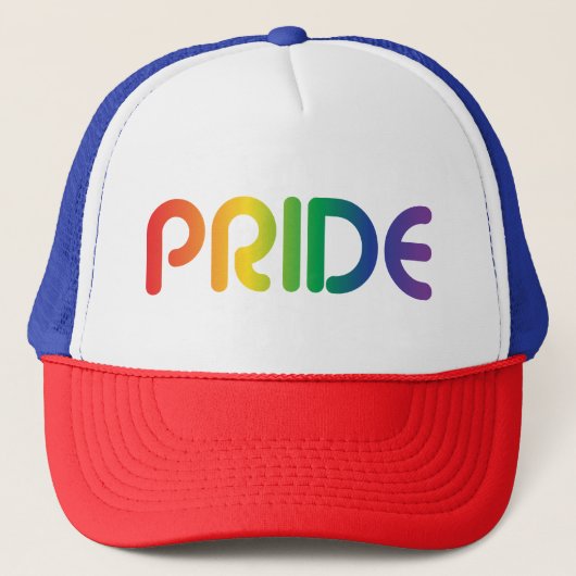 Gay Pride Rainbow-tekst Trucker Pet (Voorkant)