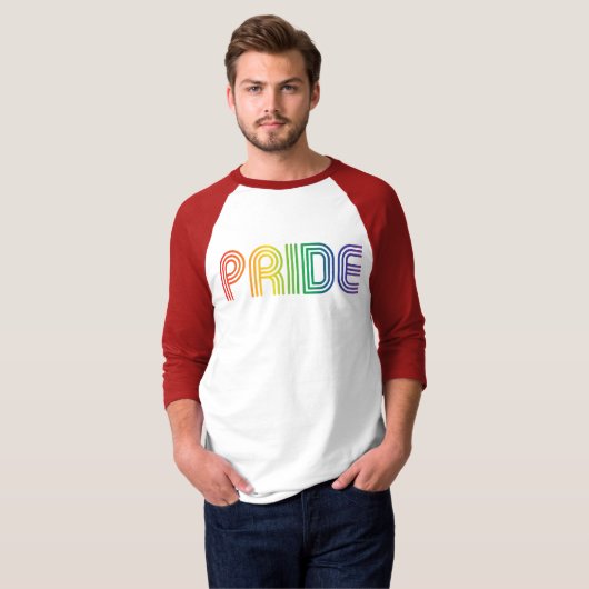 Gay Pride Rainbow Text T-Shirt (Voorkant volledig)