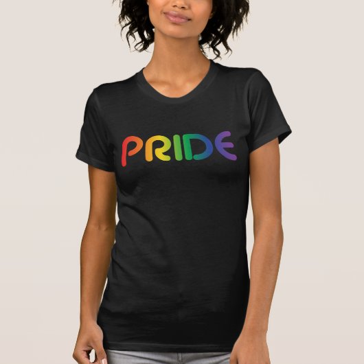 Gay Pride Rainbow Text T-Shirt (Voorkant)