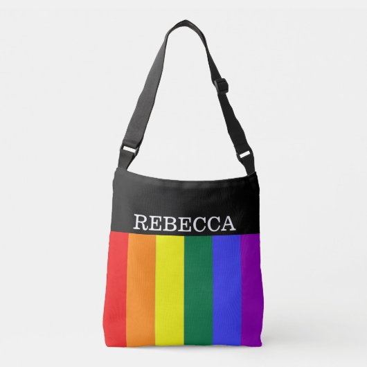 Gay Pride Rainbow Uniek Gepersonaliseerd Crossbody Tas (Voorkant)