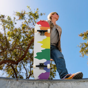 Gay Pride Rainbow-vlag met draaiende verf Persoonlijk Skateboard