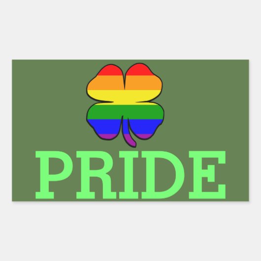 Gay Pride Rainbow vlag Shamrock Rechthoekige Sticker (Voorkant)