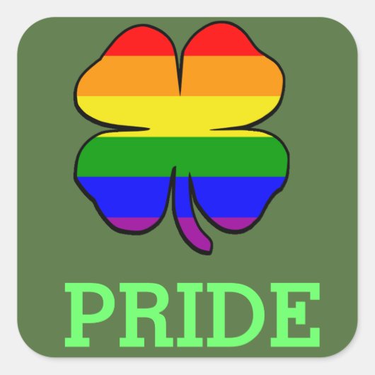 Gay Pride Rainbow vlag Shamrock Vierkante Sticker (Voorkant)
