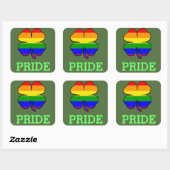 Gay Pride Rainbow vlag Shamrock Vierkante Sticker (Vel)