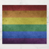 Gay Pride Rainbow-vlag verhit Sparkling Wijnetiket (Enkel label)