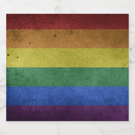 Gay Pride Rainbow-vlag verhit Sparkling Wijnetiket (Enkel label)