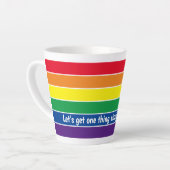 Gay Pride Rainbow Voeg je eigen tekst toe Latte Mok (Linkerhoek)