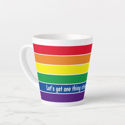 Gay Pride Rainbow Voeg je eigen tekst toe Latte Mok (Linkerhoek)