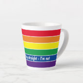 Gay Pride Rainbow Voeg je eigen tekst toe Latte Mok (Rechterhoek)
