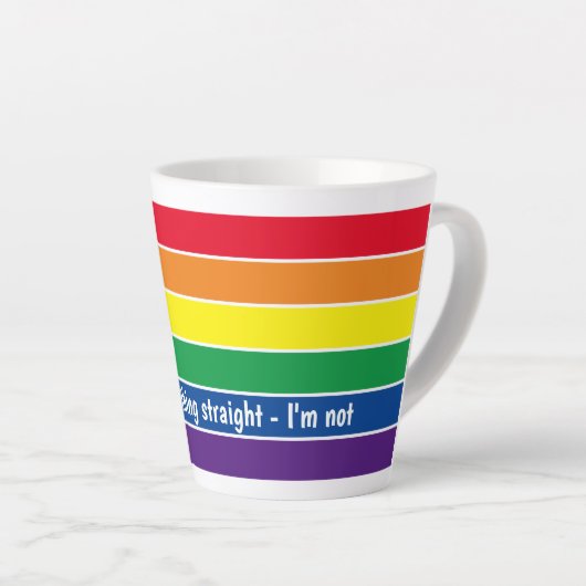 Gay Pride Rainbow Voeg je eigen tekst toe Latte Mok (Rechterhoek)