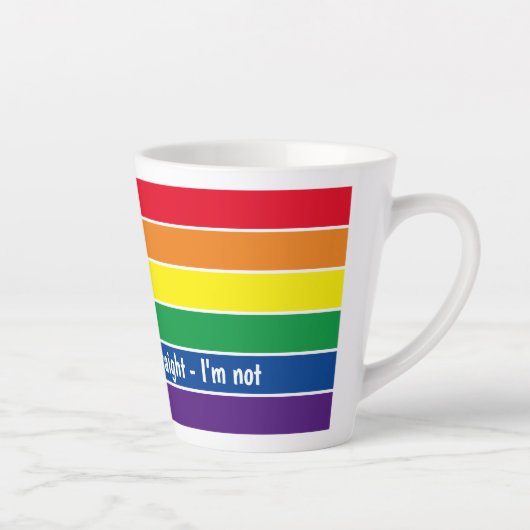 Gay Pride Rainbow Voeg je eigen tekst toe Latte Mok (Rechts)