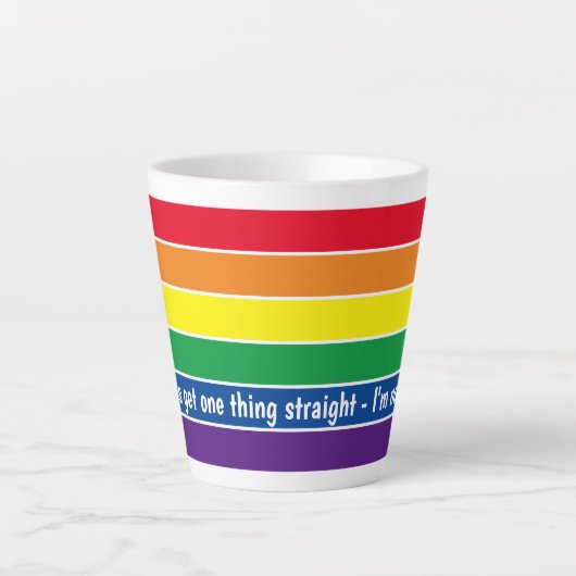 Gay Pride Rainbow Voeg je eigen tekst toe Latte Mok (Voorkant)
