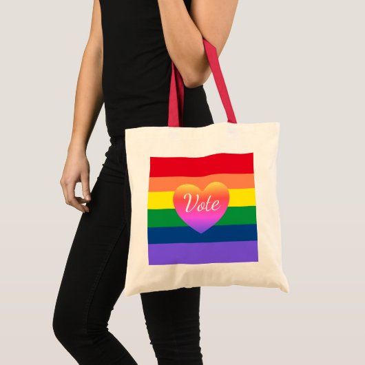 Gay Pride Rainbow Vote LBGTQ 2024 Verkiezingen Tote Bag (Voorkant (product))