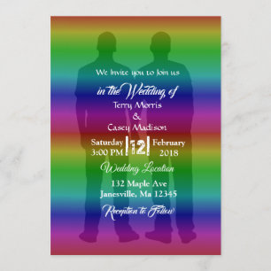 Gay Pride Rainbow Wedding Invitting Kaart