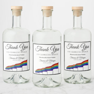 Gay Pride Rainbow Wedding Liquor Bottle Label Likeurfles Etiket