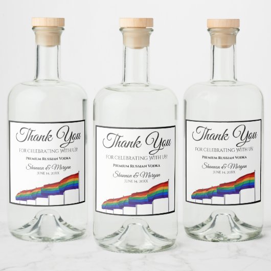 Gay Pride Rainbow Wedding Liquor Bottle Label Likeurfles Etiket (Flessen)