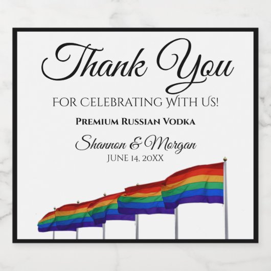 Gay Pride Rainbow Wedding Liquor Bottle Label Likeurfles Etiket (Enkel label)