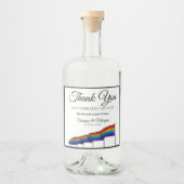 Gay Pride Rainbow Wedding Liquor Bottle Label Likeurfles Etiket (Voorkant)