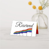 Gay Pride Rainbow Wedding Reserved Place Card Plaatskaartje (Achterkant)