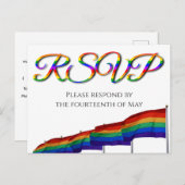 Gay Pride Rainbow Wedding RSVP Briefkaart (Voorkant / Achterkant)