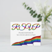 Gay Pride Rainbow Wedding RSVP Briefkaart (Staand voorkant)