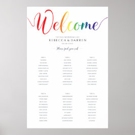 Gay Pride Rainbow Wedding Seding Chart 6 Tables Poster