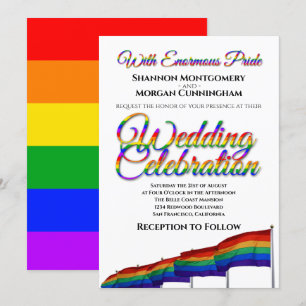 Gay Pride Rainbow Wedding Uitnodiging