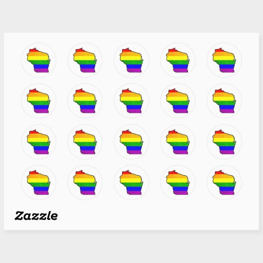 Gay Pride Rainbow Wisconsin Stickers (Vel)