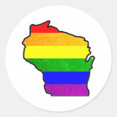 Gay Pride Rainbow Wisconsin Stickers (Voorkant)