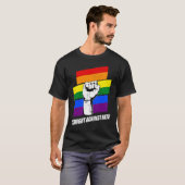 Gay Pride Rainbowflag recht against Hate T-shirt (Voorkant volledig)