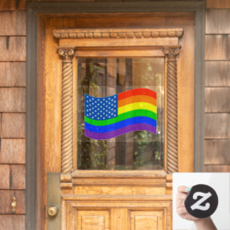 Gay Pride Regenboog Amerikaanse vlag Sterren & Str Raamsticker