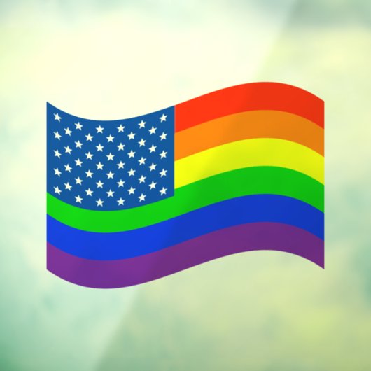 Gay Pride Regenboog Amerikaanse vlag Sterren & Str Raamsticker (Vel 3)