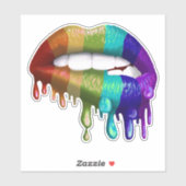Gay Pride Regenboog Bijtende Lippen Sticker (Vel)