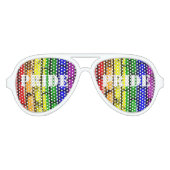 Gay PRIDE Regenboog Bricks Aviator Zonnebril (Voorkant)
