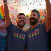 Gay Pride Regenboog Dunne Streep Heren Navy