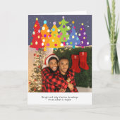 gay pride regenboog kerstbomen lgbt foto feestdagen kaart (Voorkant)