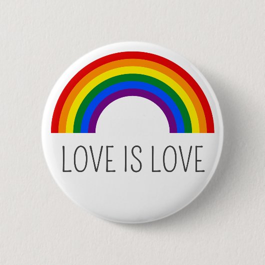 Gay Pride Regenboog. Liefde is Liefde. Ronde Button 5,7 Cm (Voorkant)