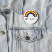 Gay Pride Regenboog. Liefde is Liefde. Ronde Button 5,7 Cm (In situ)