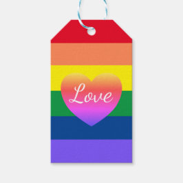 Gay Pride Regenboog Vlag Kleurrijke Hart LGBTQ Cadeaulabel