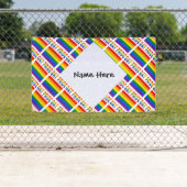 Gay Pride Regenboog Vlag Tegels Zwart Gepersonalis Spandoek (Insitu)