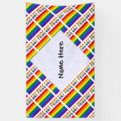 Gay Pride Regenboog Vlag Tegels Zwart Gepersonalis Spandoek (Verticaal)