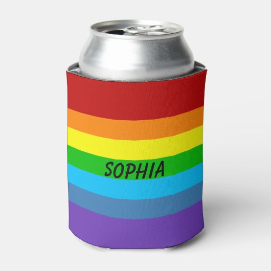 Gay Pride Regenboogblik of Flessenhouder Aangepast Blikjeskoeler (Blikje Voorkant)