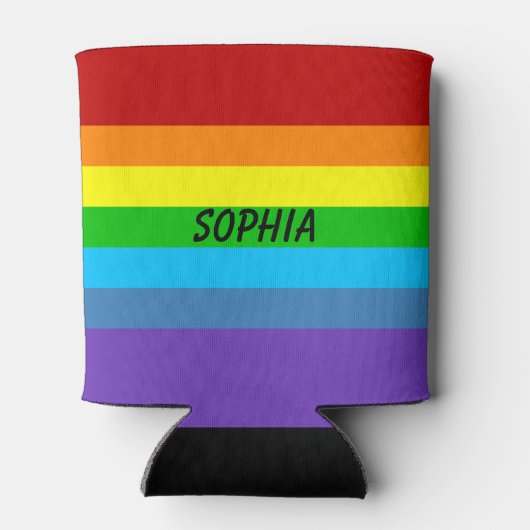 Gay Pride Regenboogblik of Flessenhouder Aangepast Blikjeskoeler (Achterkant)