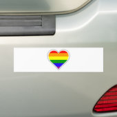 Gay pride regenbooghart bumpersticker (Op auto)
