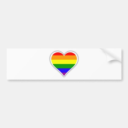 Gay pride regenbooghart bumpersticker (Voorkant)
