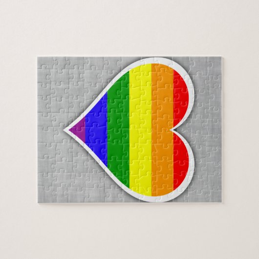 Gay pride regenbooghart legpuzzel (Horizontaal)