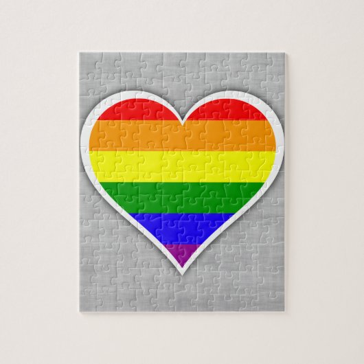 Gay pride regenbooghart legpuzzel (Verticaal)