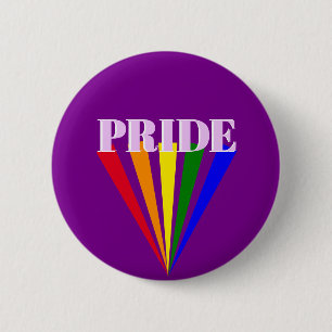 Gay PRIDE regenboogstralen typografie paars Ronde Button 5,7 Cm